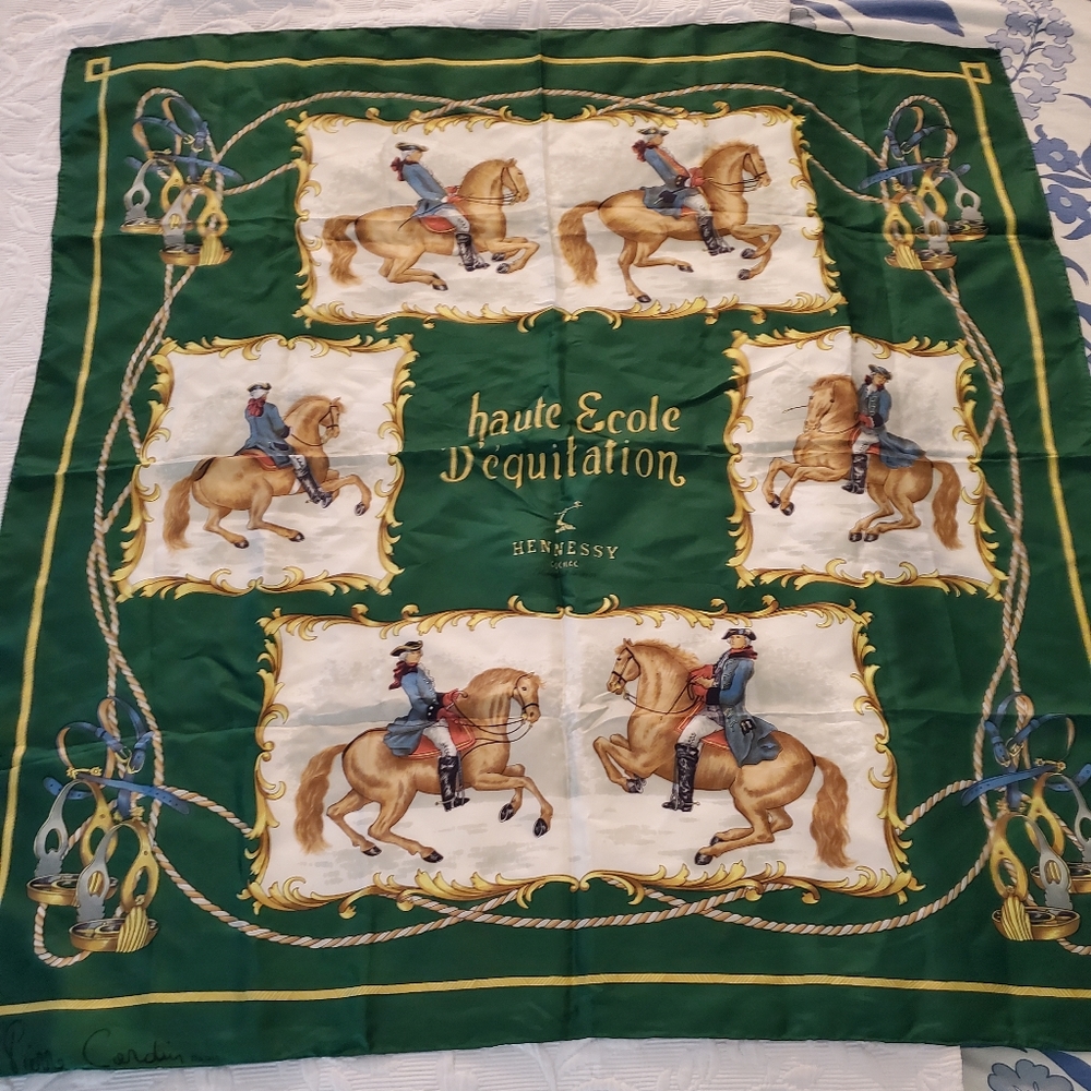 Pierre Cardin for Hennessy equestrian themed silk
